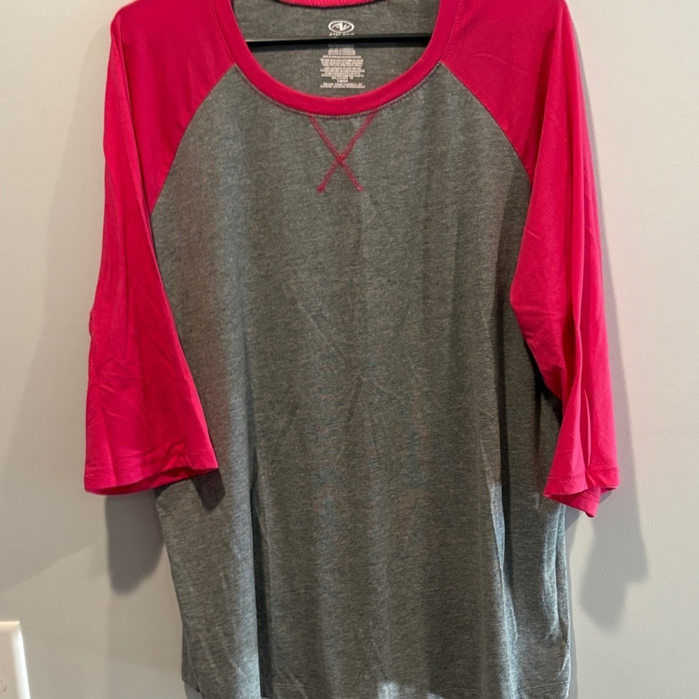 Best for 2x Athletic Works Fuchsia and Gray Long Sleeve Top